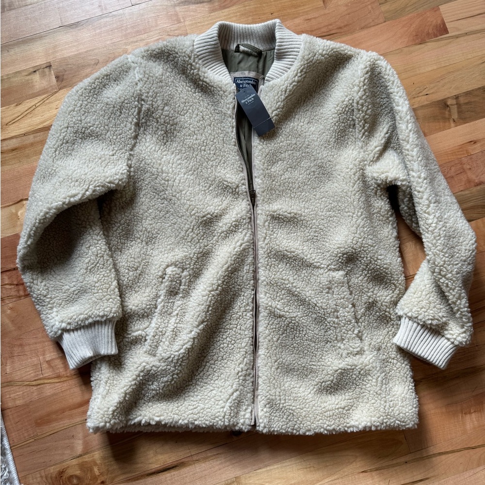 Abercrombie & Fitch Cream Teddy Jacket
